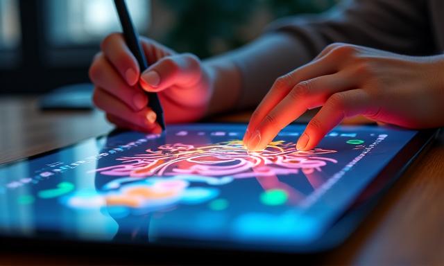 Digital kalligrafi på tablet